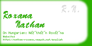 roxana nathan business card